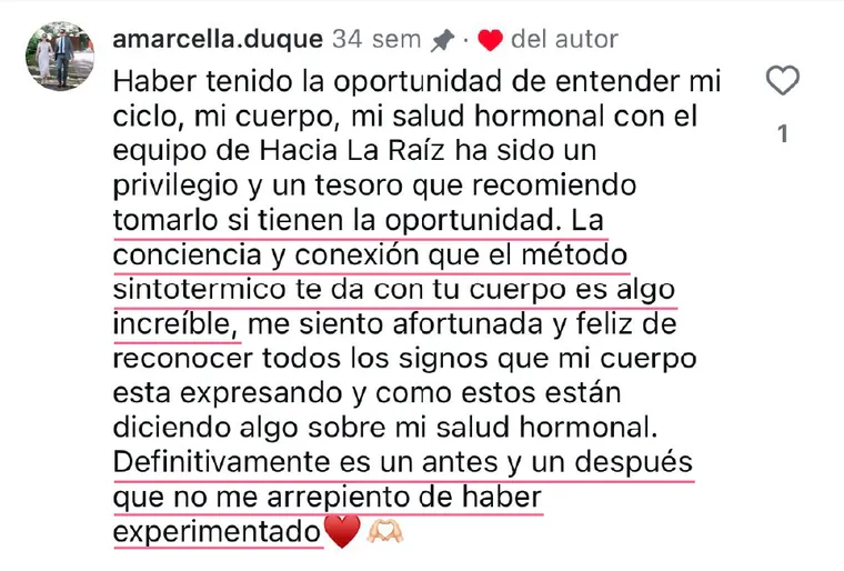 Testimonio de alumna por WhatsApp